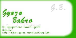 gyozo bakro business card
