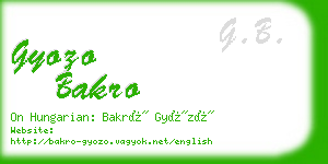 gyozo bakro business card